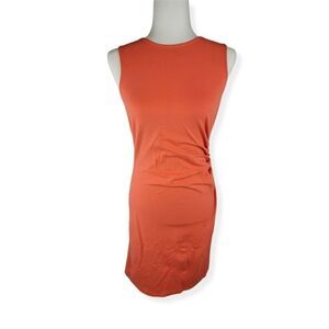 Kenneth Cole Orange Dress with exposed zipper and side Ruching Size 6
